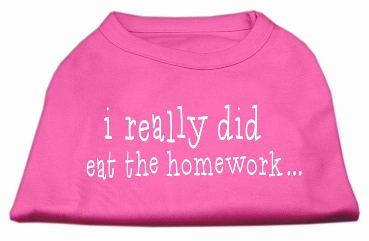 I really did eat the Homework Screen Print Shirt Bright Pink M